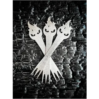 Aganjok Pommesgabeln aus Edelstahl 4 Stück - Wiederverwendbare und nachhaltige Pommespieker - Metallgabeln - aus rostfreiem Edelstahl - Made in Germany