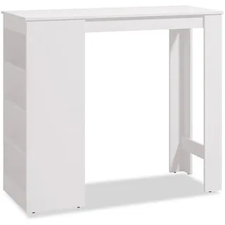Homestyle4u Bartisch 120x50 cm Holz Eiche Natur Weiß Esstisch Hochtisch Holztisch