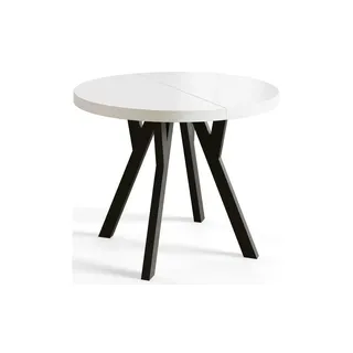 alpi meble Esstisch ausziehbar - Weiß, Ø: 80.0