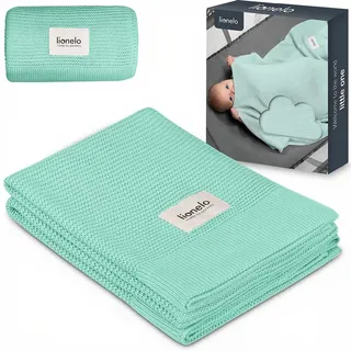 lionelo Bamboo Blanket, Babydecke, Kuscheldecke Baby, leichte Bambusdecke | Wickelauflage, 100% Baumwolle, nNatürlich, Weich, Antibakteriell, Hypoallergisch, vom 1. Lebenstag an, 100x75cm