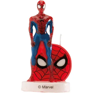 Dekora - Geburtstag Party Deko Kerze Spiderman Original Design - 3D Geburtstagskerze für Kinder - 9 cm