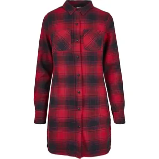 URBAN CLASSICS Shirtkleid Check Blau/Rot 34