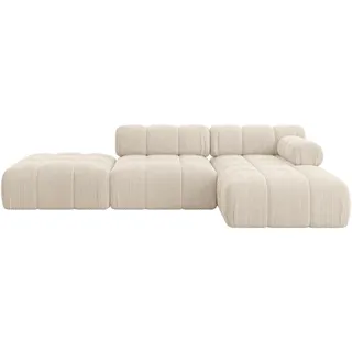 altdecor Eckcouch Cord 5-Sitzer Beige