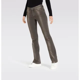 Bootcut-Jeans MAC "Dream-Boot", Damen, Gr. 34, Länge 30, braun (braun colorot wash30), Denim/Jeans, Obermaterial: 93% Baumwolle, 5% Elastomultiester, 2% Elasthan, figurbetont lang, Jeans Bootcut-Jeans, Gerade geschnitten mit leicht ausgestelltem Bein