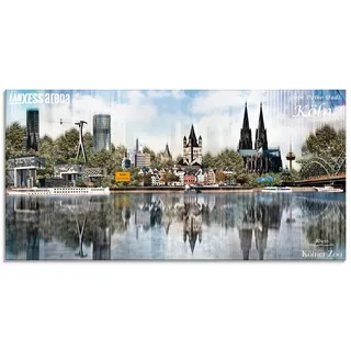 Artland Glasbild »Köln Skyline Abstrakte Collage 20«, Deutschland, (1 St.), in verschiedenen Größen, blau