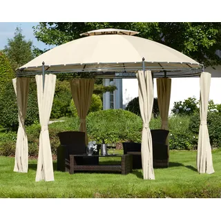 Pavillon KONIFERA "Tino", beige (anthrazit, sandbeige), B/H/T: 350cm x 260cm x 350cm, Pavillons, Pavillon, BxT: 350 x 350 cm