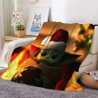 Mandalorian Yoda Flannel Fleece Blanket Grogu Kuiil Karga Decke Sommer Sofa Quilt - Grogu 08 - 130x150cm