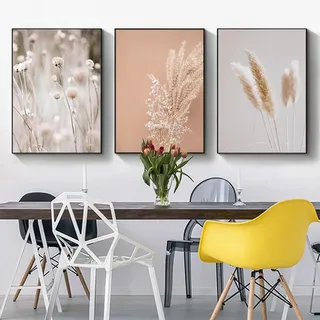 3er Set Poster Bohemian Poster Set Aesthetic Pflanze Bilder Moderne Abstrakt Kunst Wandbilder Boho Deko Bilder,Ohne Rahmen (Poster-11,40x60cm*3Pcs)
