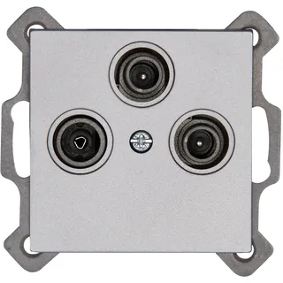 Kopp Antennensteckdose TV/RF/SAT, digitaltauglich, Farbe: stahl 1 Stück, 941347086 Athenis -