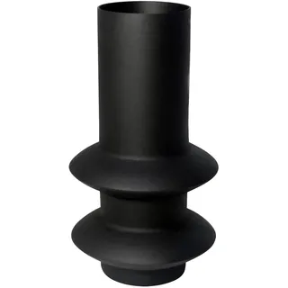 LaLe Living Vase SEMRA in Schwarz mit strukturierter Oberfläche aus Eisen, 11 x 19,5 cm als dekorative Tischdeko oder Blumenvase im Wohnzimmer, Büro und Küche