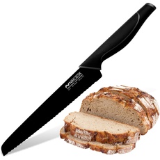 Brotmesser Wave 35 cm – Hochwertiger Edelstahl – Gezahnte Klinge in Profi-Qualität für Brot, Gebäck & Co – Beschichtete Klinge für einfacheres Schneiden – Soft-Touch-Griff