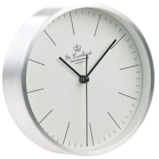 St. Leonhard Standuhren klein: Moderne Aluminium-Tisch- & Wanduhr mit Quarz-Uhrwerk, Ø 15 cm (Standuhr modern klein, Schreibtischuhr, Uhrzeiger)