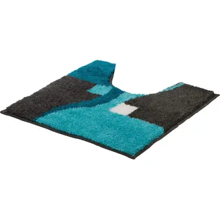 Erwin Müller WC-Umrandung Athen rutschhemmend türkis Größe 50x50 cm - kuscheliger Hochflor, für Fußbodenheizung geeignet