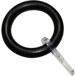 GARDINIA Gardinenringe mit Haken für Stangen bis 28 mm, Schwarz-Matt