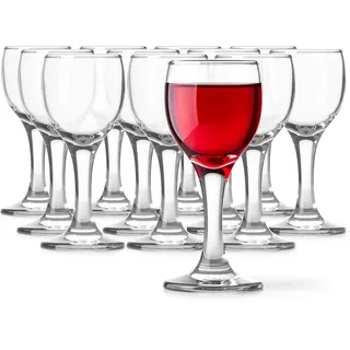 Glasmark KROSNO 1992 Schnapsgläser Shotgläser auf Stiel Set 12 Stück 55 ml Transparent Spülmaschinenfest, Durchsichtig