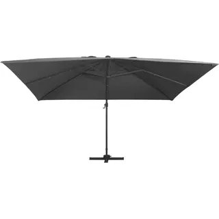vidaXL Ampelschirm mit LED-Beleuchtung Alu-Mast 400x300 cm Anthrazit - Grau