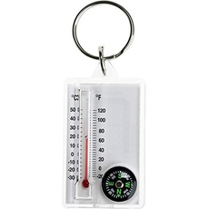 Cao Thermometer, Kompass, Schlüsselanhänger, Sicherheits-Karabiner, Erwachsene, Unisex, 5 x 3,2 cm