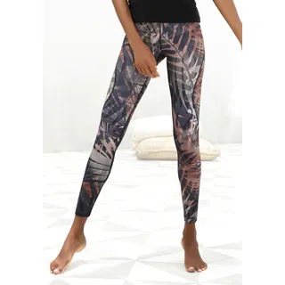 LASCANA ACTIVE Leggings "Tropical" mit abstraktem Palmenprint, Loungewear, gemustert, braun, beige, grau