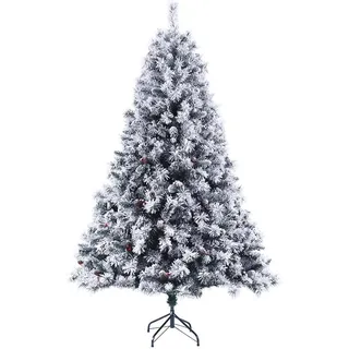 Svita Weihnachtsbaum künstlich Schnee Tannenzapfen Beeren inkl. Ständer 210cm