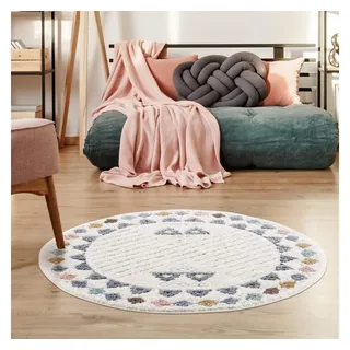 Carpet City Hochflor-Teppich »Focus 3034« rund 20 mm Höhe Boho-Teppich, Hochtief-Muster/ 3D-Effekt, für Wohnzimmer, Schlafzimmer bunt