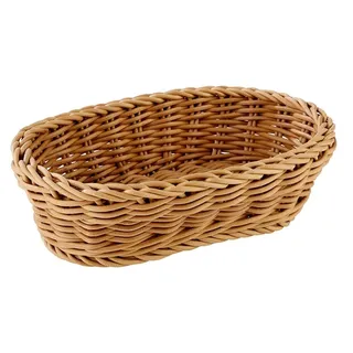 APS Korb, oval "PROFI LINE" - Körbchen, Flechtkorb aus Polypropylen - Abmessungen: 19 x 12 cm/Höhe: 6 cm/Farbe: Hellbraun