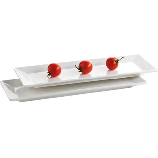 Mäser Teller rechteckig 38 x 13 cm Weiß 2er Set