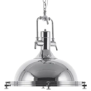 Beliani Hängeleuchte 1-flg. 30 cm rund silber Metall