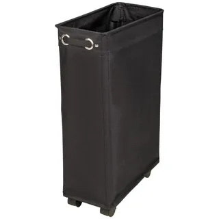Wenko Wäschesammler Corno Schwarz, schmaler Wäschekorb mit vier leichtgängigen Rollen, Wäschetruhe aus Polyester, Fassungsvermögen 43 L, (B x H x T): 18,5 x 60 x 40 cm