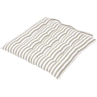 Homescapes Stuhlkissen 40/40/5 cm grau-weiß gestreift , Grau , Textil , Gestreift , Quadratisch , 40x5x40 cm , Oeko-Tex® , Heimtextilien, Wohntextilien, Sitzkissen