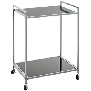 Haku-Möbel CarryHome Beistelltisch grau Schwarz Metall rechteckig 36x69x50 cm