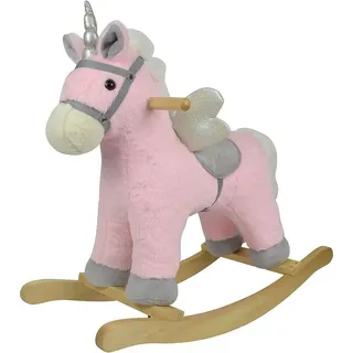 Chipolino Schaukeltier Einhorn Sound, weiches Plsch, ab 18 Monaten, Haltegriffe rosa - Rosa