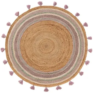 Lytte Kinderteppich Lovis Lila ø 115 cm rund , Textil , Beton Optik , Rund , 115x115 cm , für Fußbodenheizung geeignet , Teppiche und Böden, Teppiche, Kinderteppiche