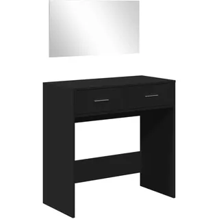 vidaXL Schminktisch mit Spiegel Schwarz 80x39x80 cm - Schwarz