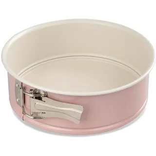 Dr. Oetker Springform Ø 20 cm mit Flachboden, runde Kuchenform Modern Baking - Retro Design mit zweifarbiger, keramisch verstärkter Premium-Antihaftbeschichtung (Farbe: Rosa/Creme), Menge: 1 Stück