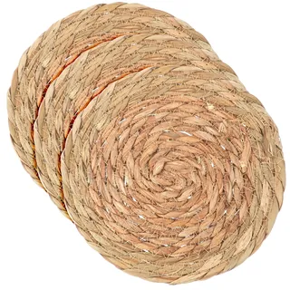 3 Tischset Rund Geflochten, Untersetzer Teller Untersetzer Tischset für Die Teezeremonie Im Teeraum Craft Trade Handgewebt Geflochten Natür Jute Rund Tisch Set Rustikal Vintage für Dekor Küche(20cm)