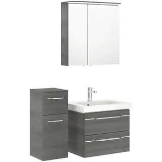 Pelipal Badezimmer , Graphitfarben , Holzwerkstoff , 4-teilig , 2 Fächer , 2 Schublade(n),3 Schublade(n) Schubladen , 100 cm , hängend, Typenvielfalt , Badezimmer, Badmöbelsets & Badmöbelserien, Badmöbel-Sets