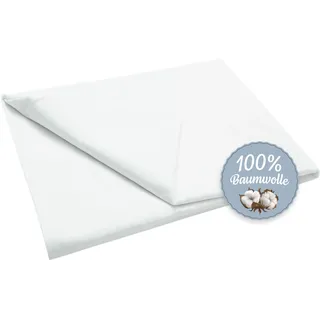 ZOLLNER Bettlaken oder Bettdecke für den Sommer in Hotelqualität - Baumwolle- ca. 180x290 cm - weiß - ohne Gummizug