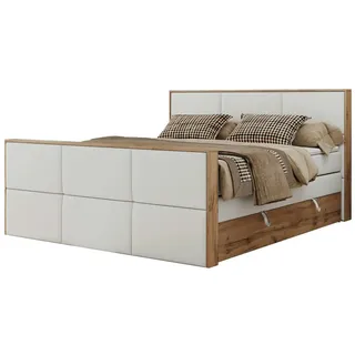 MKS Meble Boxspringbett mit Bettkasten - weiß - Maße (cm): B: 208 H: 113
