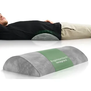 Well B4 Ergonomisches Lendenwirbelkissen für Bett & Sofa - Lendenkissen zur Rückenstütze im Liegen - Lordosekissen für die Lendenwirbelsäule - Rücken Lendenstützkissen, Lumbar Support Pillow - GRAU