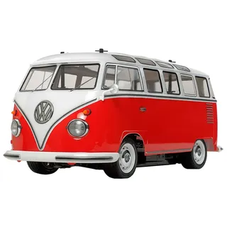 TAMIYA RC-Auto VW Bus Type 2 (T1) Bausatz rot, weiß (58668)