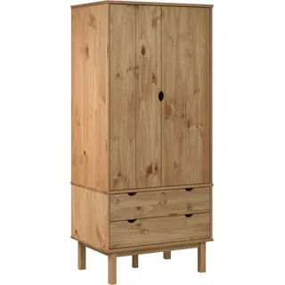vidaXL Kleiderschrank OTTA 76,5x53x172 cm Massivholz Kiefer - Braun