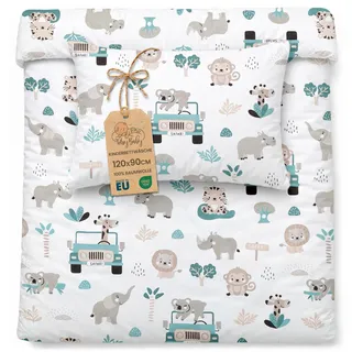 Kinderbettwäsche Baby Bettwäsche 90x120 cm aus Baumwolle - Kinder Set von Duvet Cover 90 x 120 und Kissenbezug 40x60 cm Junge und mädchen babybettwäsche bettbezug für Kleinkind Oeko-Tex