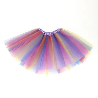 BCHKO 1 Stück Tüllrock Mädchen, Regenbogen Tütü Kinder, Lagen Tüll Ballettrock, Prinzessin Tanzkleid, für Geburtstagsfeier Tanz Feier Festival, Tütü Damen (für 3-8 Jahre) (Bunt)