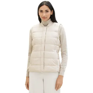 TOM TAILOR Damen Lightwight Steppweste, 27609 - Cold Beige, S