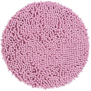 PANA® Premium Chenille Badematte rund (Ø 56 cm) • Runder Badteppich aus besonders weichen Fasern • Saugstark & waschbar • Duschvorleger, Badvorleger, Badezimmerteppich • Farbe: Rosa