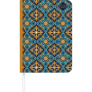 Alpha Edition - Lady Journal Oriental Pattern 2026 – Buchkalender A6 (ca. 10,7×15,2 cm) mit Wochenübersicht & Notizseiten, eleganter Taschenkalender & Terminplaner für Beruf, Schule & Alltag
