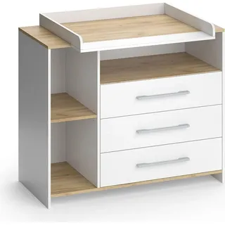 Vicco Wickelkommode Oskar, 113 x 93 cm mit 3 Schubladen