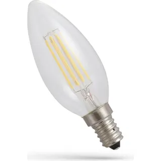 Spectrum LED Filament Leuchtmittel Kerze 6W E14 klar 540lm extra warmweiß 1800K