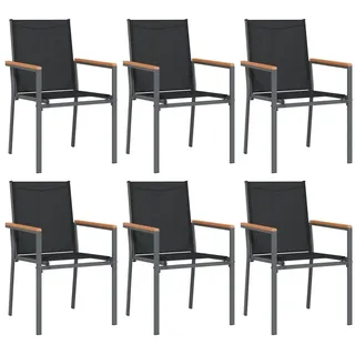 vidaXL Gartenstuhl 55 x 61,5 x 90 cm schwarz 6 St.