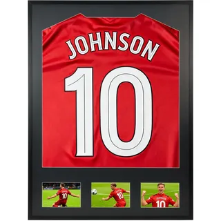 Giftgarden Trikotrahmen 60x80 cm Schwarz - 3D Objektrahmen für Trikots & Memorabilia - Trikot Bilderrahmen aus Aluminium - Nur für Wandmontage geeignet